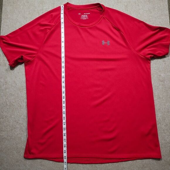 Under Armour The Tech Tee Shirt Red Mens #3 - Picture 4 of 5